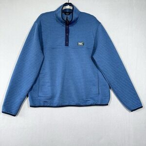 LL Bean Sweater Jacket Mens XL Airlight Knit Pullover Slightly Fitted Snap Logo